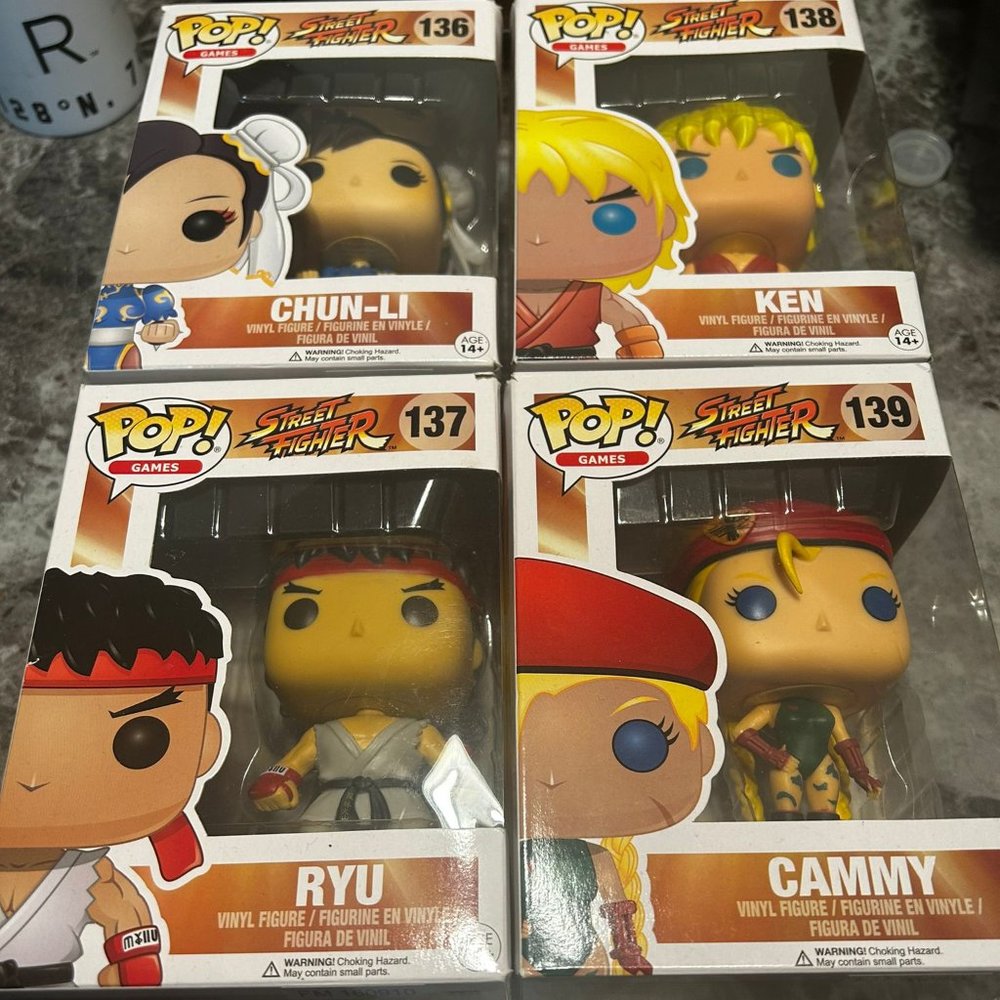 Funko Pop Lot! Street Fighter 4 Pops - Chun-Li, Ken, Ryu & Cammy